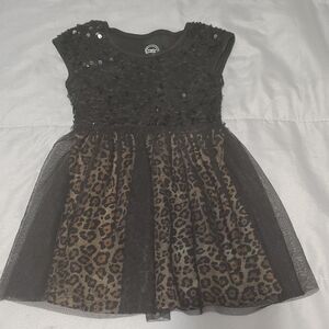 Black and Leopard Print Dress